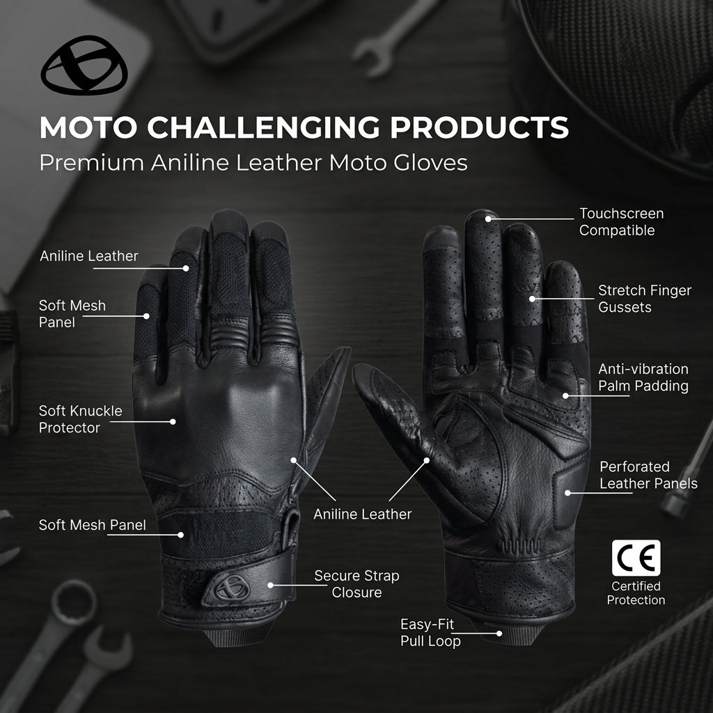 MCP ERGO ANT motorcycle gloves detail - Turkish goatskin leather