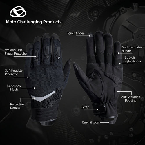 MCP ERGO CHALLENGER gloves detail - Gore-Tex waterproof motorcycle gloves