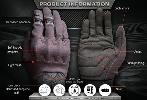 MCP CICADA mesh gloves detail - air-lite breathable motorcycle gloves Australia