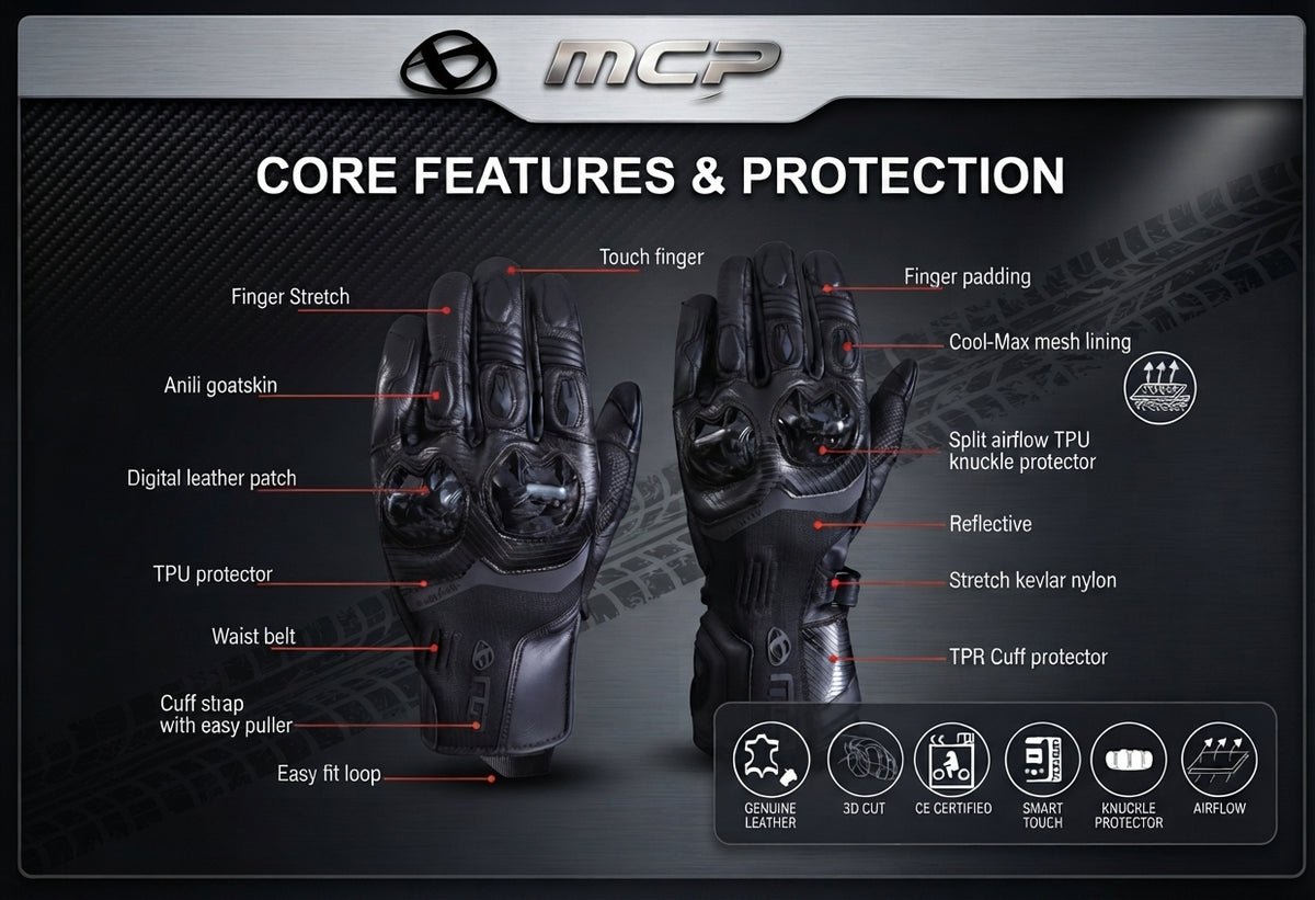 MCP ERGO MOSQUITO SHORT gloves lifestyle - motorcycle gloves Australia