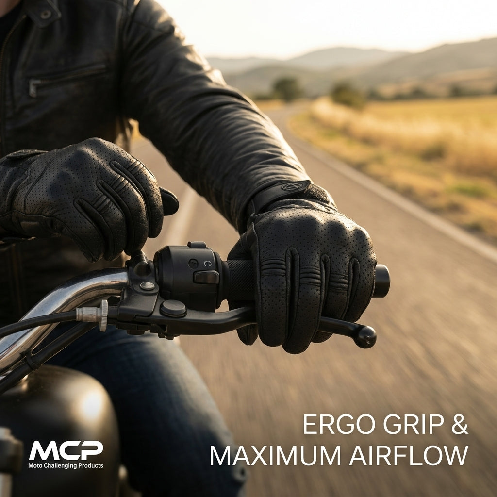 MCP ERGO BEE gloves on rider - summer motorcycle gloves